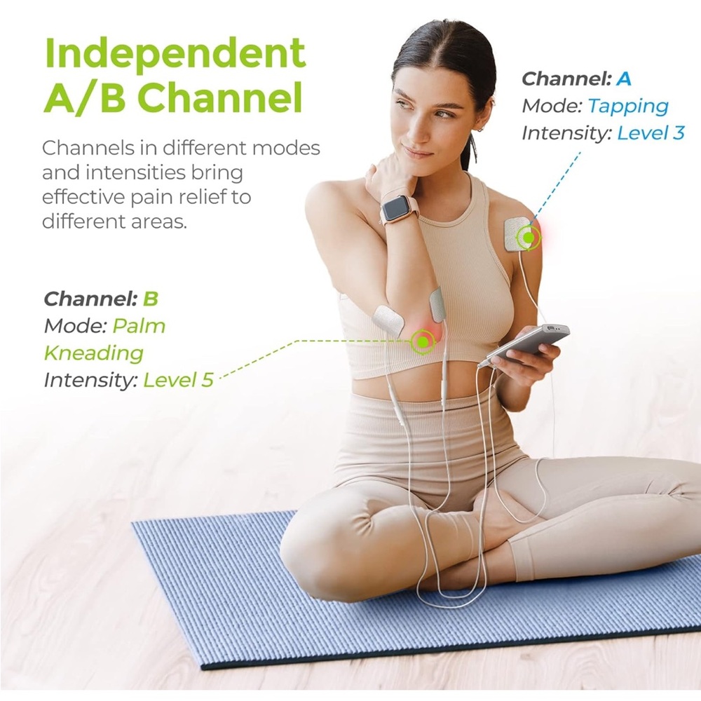 AUVON Dual Channel TENS Unit Muscle Stimulator (Family Pack) - Picture 3 of 10
